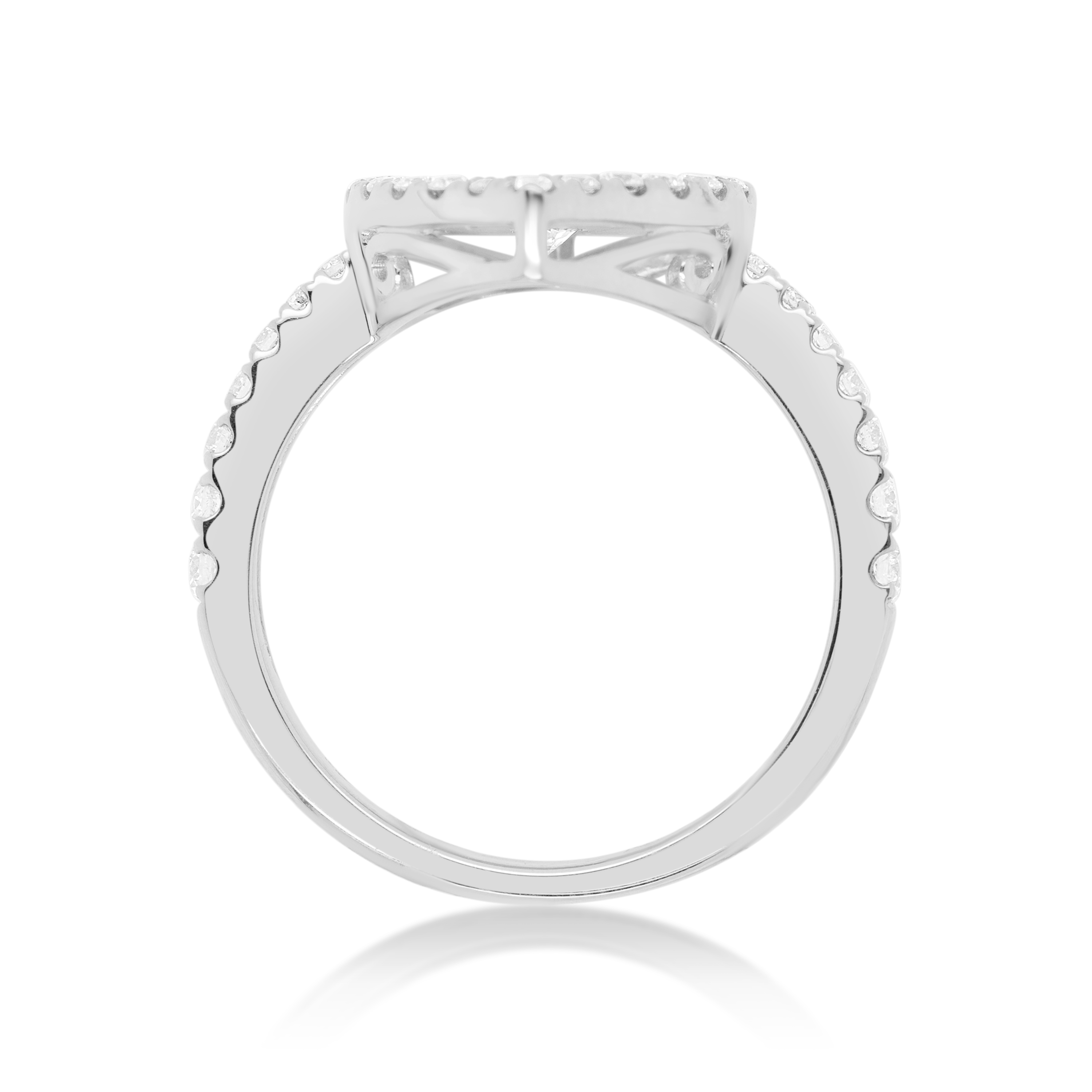 Diamond Heart Ring 0.72 ct. 14K White Gold